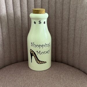 Athena Cream Milk Bottle Piggy Bank